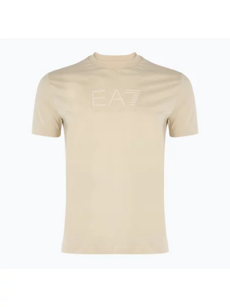 Мъжки Emporio Armani Visibility Cotton Crew тениска с бадемово мляко бежово