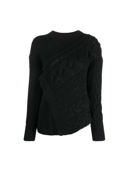 Sweter Alexander Mcqueen z nadrukiem asymetryczny czarny