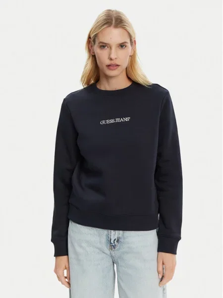 Guess Jeans bluza granatowy z aplikacją