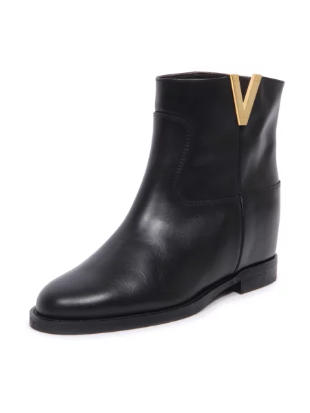 Buty do kostki Via Roma 15 skórzane czarne