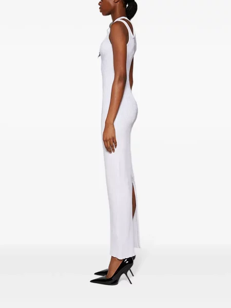 Rochie maxi Mugler tricotate de costum alb