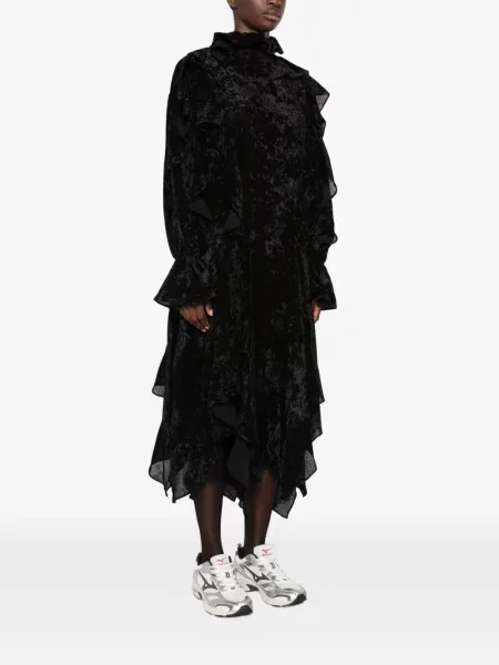Rochie midi Juun.j de catifea negru