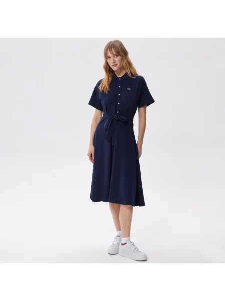 Lacoste Sukienka Polo W Kolorze Granatowym granatowy