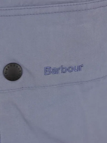 Manšestrová s límcem bunda Barbour s výšivkou modrá
