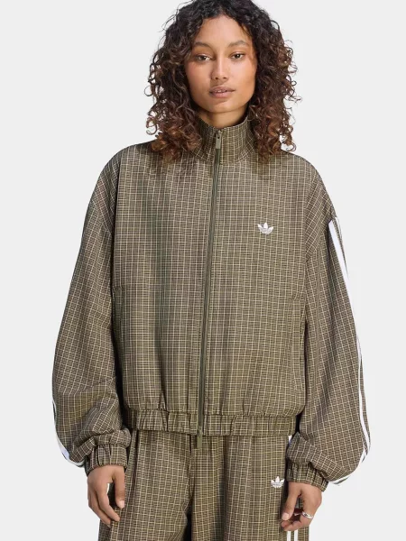 Adidas Originals hanorac pentru femei Checks verde