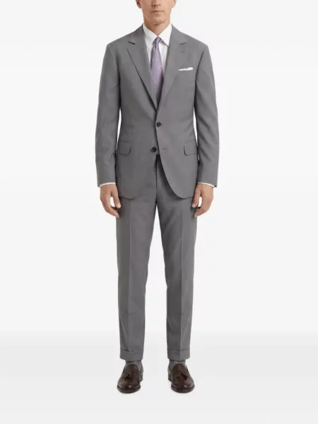 Costum Brunello Cucinelli cu rever gri