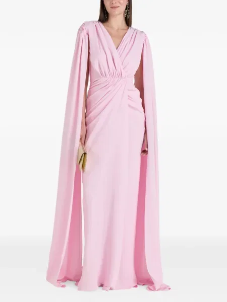 Maxi rochie maxi Rhea Costa cu decolteu în V de costum roz