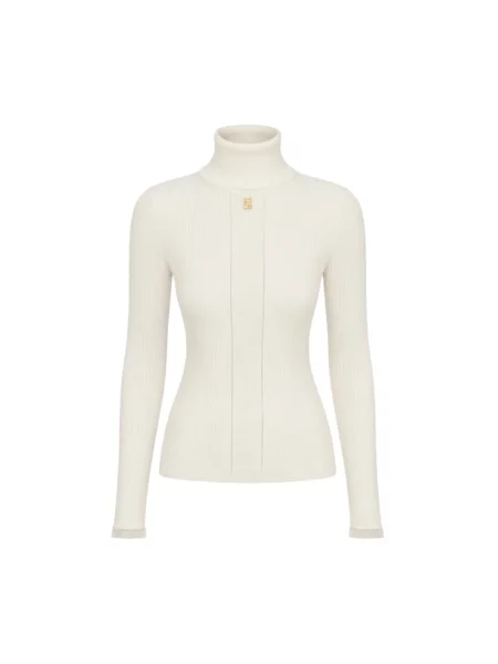 Sweter z golfem Elisabetta Franchi żółty