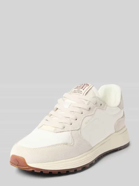 Sneakersy z mieszanki skóry z detalem z logo model Beywin' Gant białe