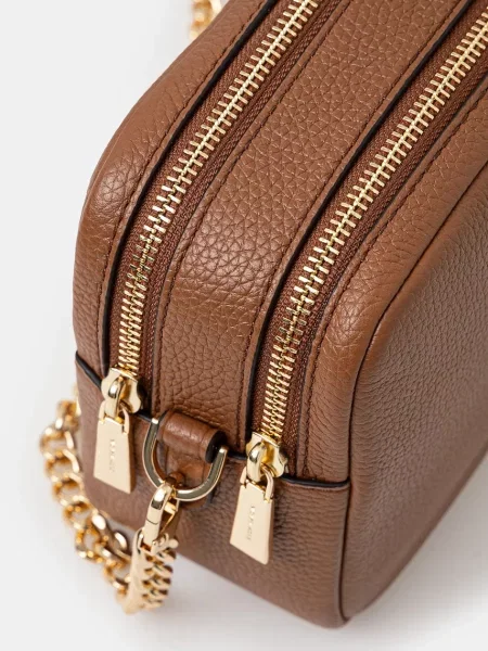 MICHAEL Michael Kors чанта crossbody дамска от кожа кафяво