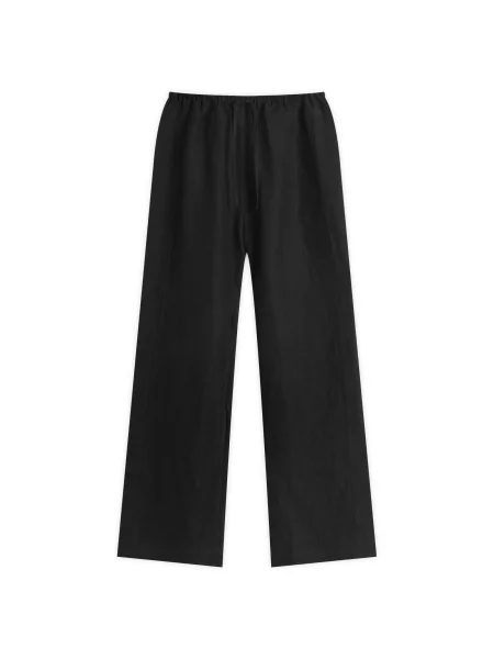 Lniany lniane spodnie Deiji Studios czarny