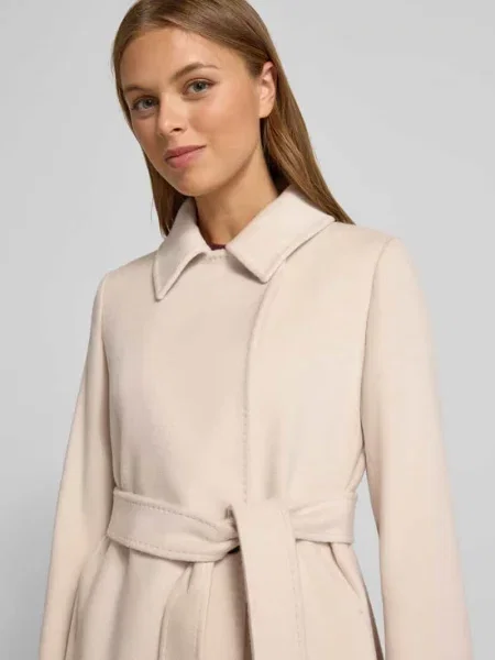 Płaszcz o kroju regular fit z czystej żywej wełny model ‘BCOLLAG’ Max Mara Studio beżowy
