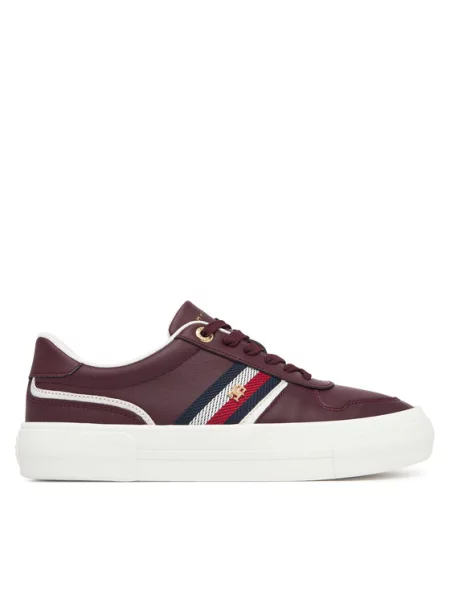 Sneakersy Tommy Hilfiger Th Platform Vulc Leather hnedá