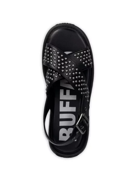 Sandale Buffalo cu platformă cu tepi negru