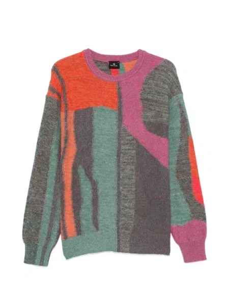 Pulover Ps Paul Smith cu imprimeu abstract cu decolteu rotund verde