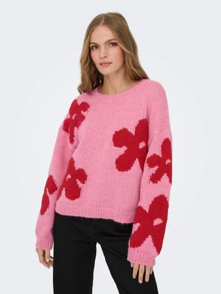 ONLY Pulover ONLBootle svetlo roza rdeča