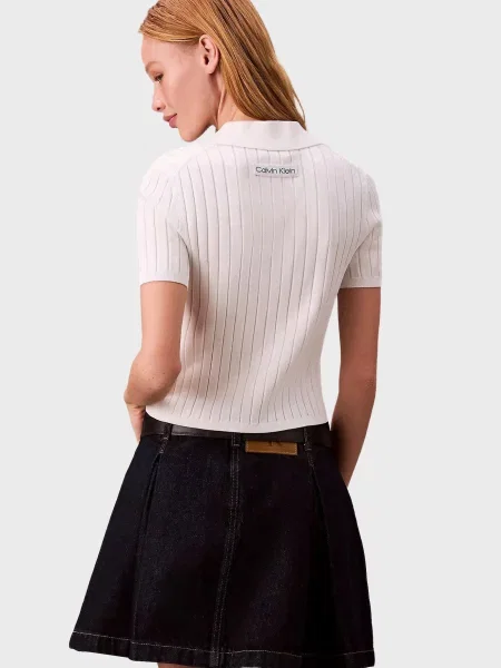 Плісирована джинсова спідниця Calvin Klein Jeans чорна
