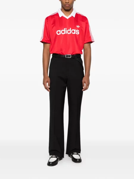 Ριγέ μπλούζα Adidas κόκκινο