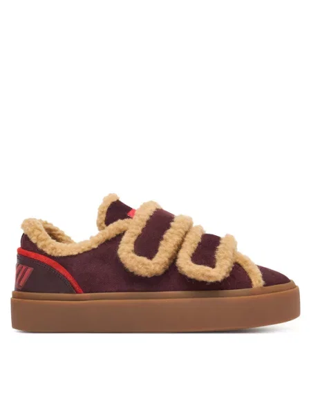 Inuikii Tenisice Lila Shearling Low Velcro Tamnocrvena