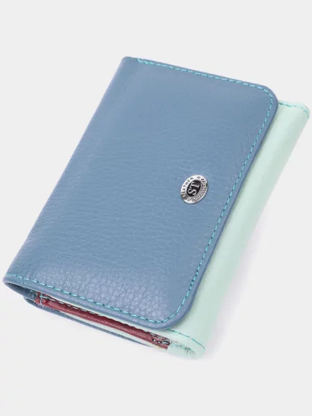 Кожаный кошелек St Leather Accessories голубой