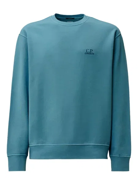 Hanorac crewneck C.p. Company cu broderie albastru