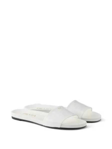 Papuci Prada din piele alb