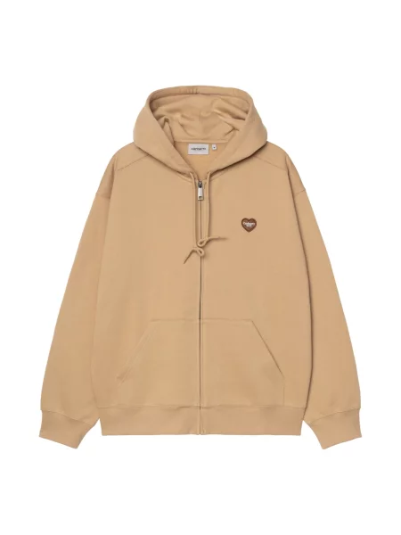 Kurtka Carhartt Wip z kapturem w serca beżowa
