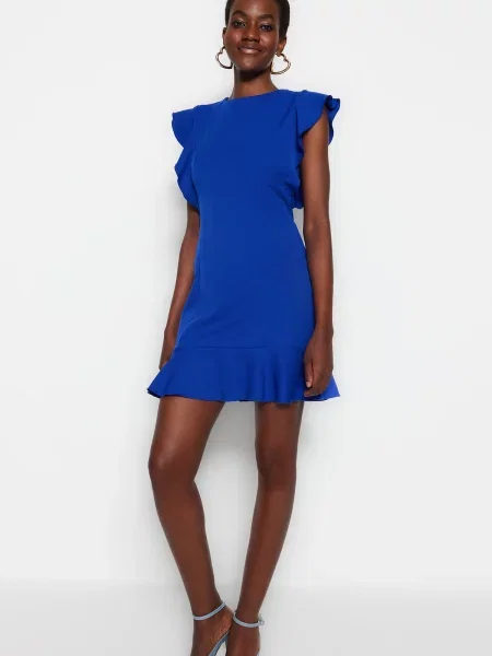 Rochie Trendyol cu volane albastru