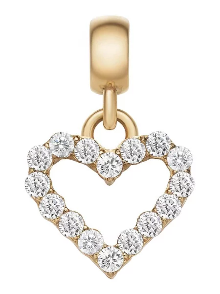 Висулка с кристали Daniel Wellington Charm Heart White Crystal бяло