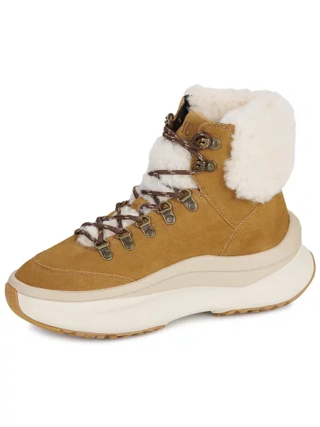 Pantofi Moon Boot din piele de oaie maro
