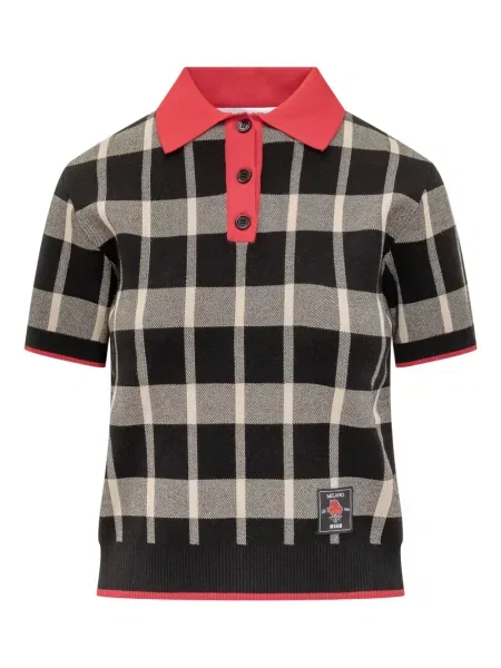 Top Msgm în carouri negru