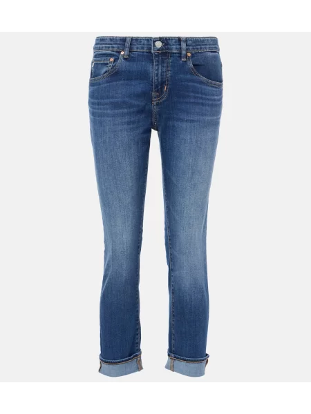 Boyfriendy Ag Jeans o krotszym kroju niebieskie