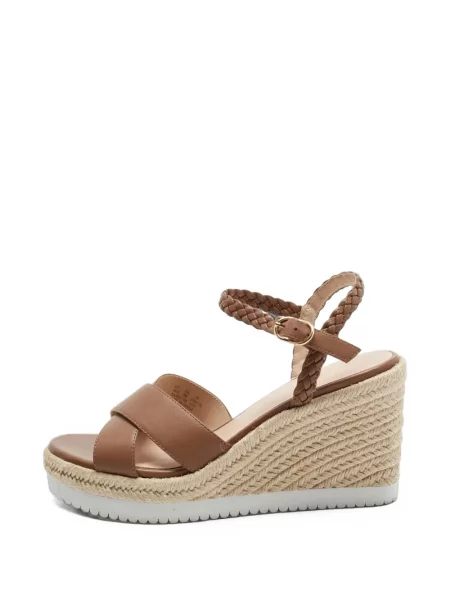 Sandale Stuart Weitzman cu pană țesuți maro
