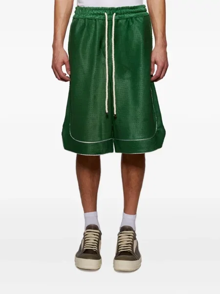 Pantaloni scurți Nahmias din piele verde