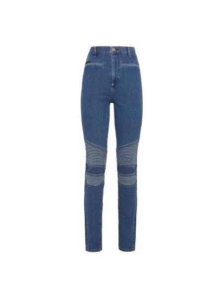 Skinny jeansy skinny Philipp Plein niebieskie