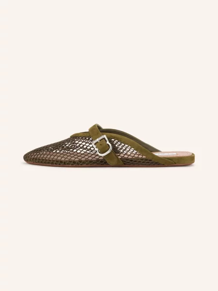Klapki mules Alaïa oliwkowe