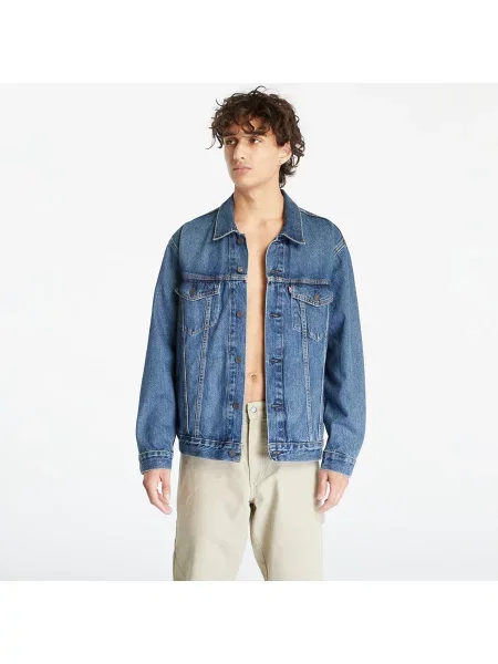 Дънково яке Levi's преходен модел с уголемена кройка синьо