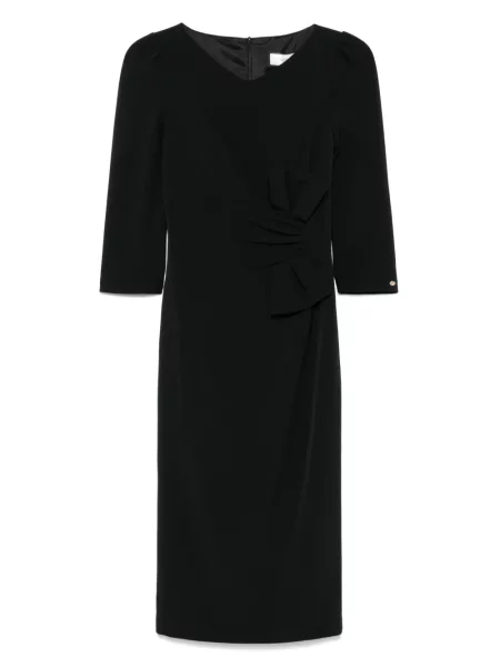 Rochie midi Nissa cu funde până la genunchi de costum negru