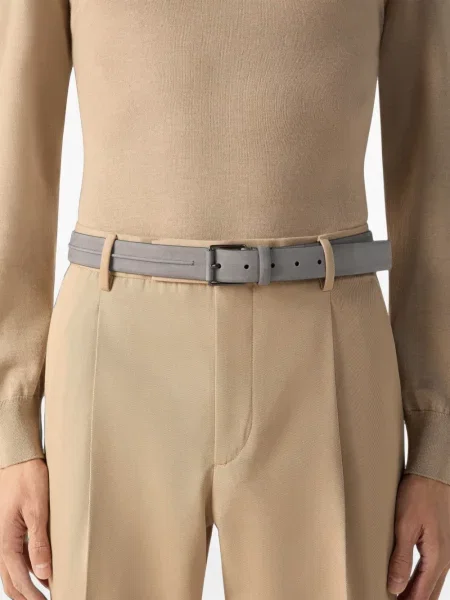 Cu centură curea Zegna din nubuc gri