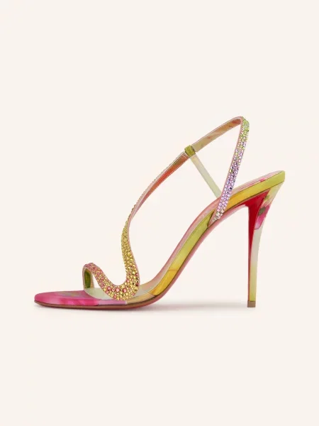 Christian Louboutin Sandály Botanica S Ozdobnými Kamínky světle zelená / růžová žlutá