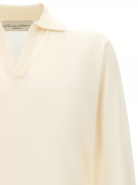 Tricou polo Larmeri Studio cu decolteu în V
