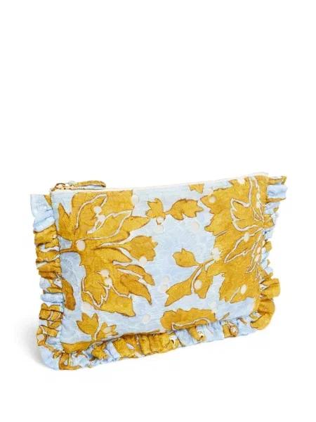 Чанта тип портмоне La Doublej с волани с дантела жълто