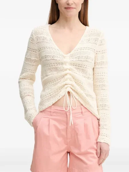 Cardigan Oui cu decolteu în V alb