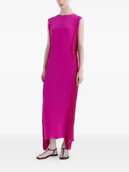 Rochie maxi Fforme cu franjuri roz