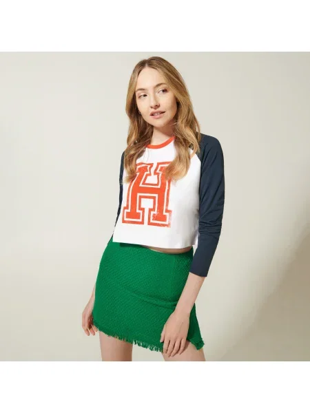 Zkrácený top Sinsay s raglánovými rukávy