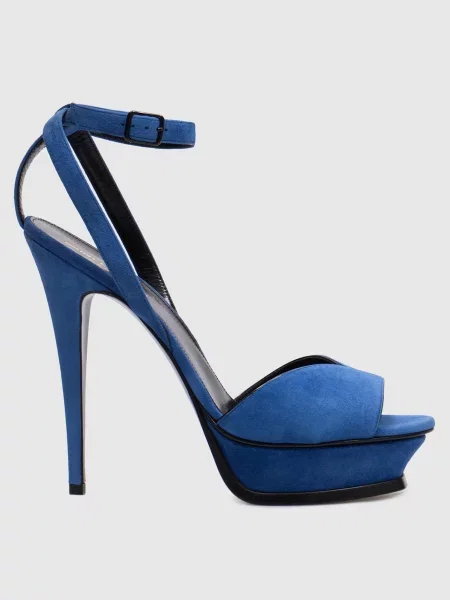 Замшеві босоніжки Saint Laurent сині