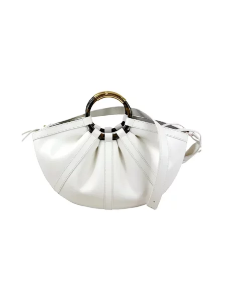 Nerka Coccinelle z perełkami skórzana biała