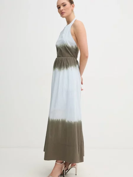 Dkny sukienka maxi rozkloszowana niebieski