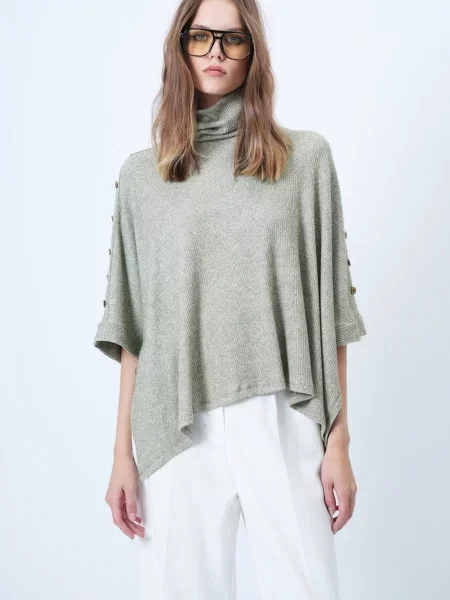 Trend Alaçatı Stili Oversize sveter svetlozelená