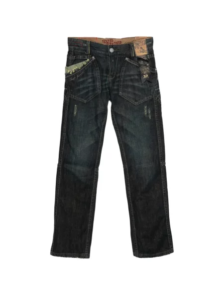 Hlače Tough Jeansmith s izlizanim efektom plava